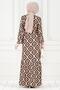 Skirt Ruffle Ikat Pattern Viscon Dress-Vi̇zon - 5