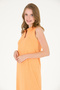 Women's Orange Polo Collar Knitted Dress 50263593-Vr051 - 2