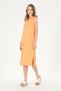 Women's Orange Polo Collar Knitted Dress 50263593-Vr051 - 4