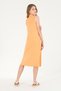 Women's Orange Polo Collar Knitted Dress 50263593-Vr051 - 5