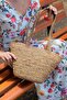 Paulette – Natural Handmade Lined Zippered Straw Beach Bag Shoulder Bag 38 cm - 4