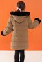 Brown Sleeve Fur Detailed Hooded Girl's Puffer Coat 19515 - 6