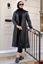 Faux Leather Trench Coat Black HM2278