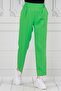 Tight Leg Trousers with Belt Detail-Green