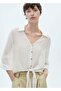 Belted Bell Sleeve Blouse