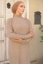 Corduroy Knitwear Dress Mink HM2247 - 3