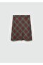 Plaid Skirt with Lace Trim - 3
