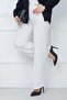 Striped Wide Leg Crepe Trousers White Hm2355 - 3