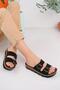 Lena Women's Daily Orthopedic Double Banded Buckle Non-Slip Sole Comfortable Slippers - 2