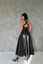 Spaghetti neck leather dress - 3