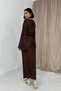 Spanish Sleeve Pleated Dress - Brown - 4