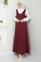Burgundy River Knitted Gilet Dress - HM2389 - 8