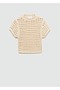 Short Sleeve Perforated Sweater - 3