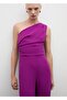 Asymmetrical Jumpsuit with Draped Detail - 5