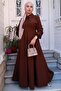 Belted Mevlana Dress Brown HM2105 - 4