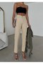 A140110 Mom Jean with Pockets Beige High Waist Jeans Skinny Leg Denim Pants - 2