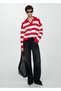 Striped polo collar sweater - 2