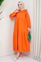 Baby Collar Hijab Dress Orange - 5