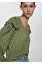 Flounced patterned blouse