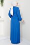 Belted Pleated Aerobin Dress Indigo Hm2339 - 4