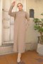 Corduroy Knitwear Dress Mink HM2247 - 6