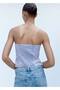 Striped Strapless Blouse - 4