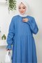 Skirt Tassel Collar Lace-Up Denim Dress Light Blue Hm2459 - 6
