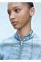 Zippered Denim Coat - 5