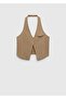 Halter Collar Blouse with Pockets - 3