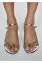 Metallic Heeled Sandals - 7