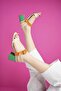 Rainbow Buckle and Belt Detailed Heeled Women's Sandals - 5