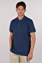 Ar-Ma Men's Polo Collar T-Shirt Unprinted Basic Regular Fit Double Collar Combed Cotton Pique Y22374350601 Navy Blue
