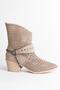 Burning Guaranteed Women's Laser Cut Chain Detailed Perforated Cowboy Summer Heeled Festival Boots - 7