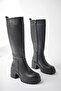 Boni̇ta Guaranteed Thick Serrated Sole Platform Heeled Zippered Women's Boots - 2