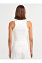 20922 Bead Embroidered White Corded Tank Top - 2