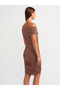 91153 Off-The-Shoulder Gathered Dress-Milky K. - 2