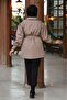 Double Breasted Collar Trench Coat with Button Detail on the Front - 6