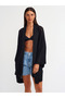 60232 Kimono Sleeve Asymmetrical Knitwear Cardigan-Black - 4