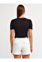 10571 Black Crew Neck Transparent Knitwear Blouse - 2