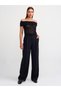 10581 Bardot Collar Bow Detailed Knitwear Blouse-Black - 4