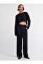 10440 Crew Neck Braided Glitter Crop Knitwear-black - 3