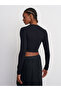 31236 Long Sleeve Crop Top-Black - 3