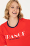 Women's Red Crew Neck T-Shirt 50264186 -Vr030 - 2