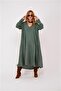 Italian V-neck Long Sleeve Linen Dress