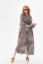 Bohomian Italian Long Digital Floral Printed Linen Shirt Dress & Cap - 3