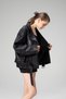 Pamela Unisex Jumbo Oversize Biker Genuine Leather Coat Navy Blue - 6