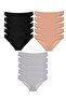 15 Pieces Super Eco Set Lycra Women's Slip Panties Black Skin Gray