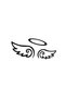 Cartoon Wings Designauto Sticker Black 15*7 cm - 2