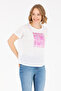 Women's Ecru Crew Neck T-Shirt 50265366-Vr019