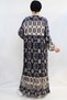 Fashion Stripe Daisy Pattern Dress Navy Blue - 3